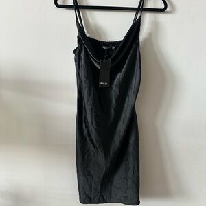 Nasty Gal Black Cowl Neck Dress